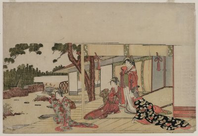 Verandadaki Kadınlar, c. 1800. by Hishikawa Sori III