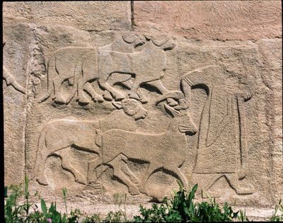 Sfenks Kapısı'nın kabartmalarının kaidesinin görünümü by Hittite Hittite