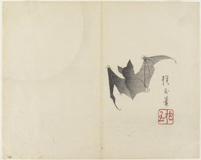 (Yarasa ve Ay), c. 1830 by Hogyoku