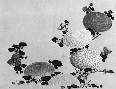 Krizantemler, 19. yüzyıl. by Hokusai School.