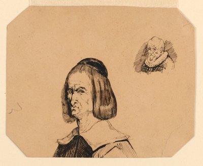 Frans Hals tarzında iki adamın kafaları by Homer Dodge Martin