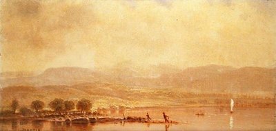 Hudson Nehri üzerinde Sisli Sabah (tuval üzerine yağlı boya) by Homer Dodge Martin