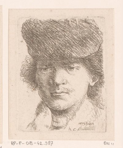 Yüksek şapkalı Rembrandt