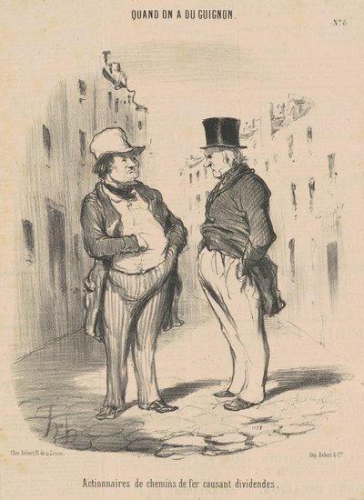 Temettü sağlayan demiryolu hissedarları by Honoré Daumier