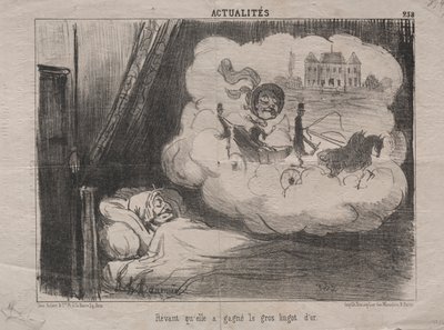 Gerçekler (No. 238): Birçok külçe altın kazandığını hayal etmek by Honoré Daumier