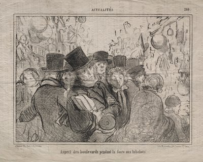 Gerçekler (No. 260): Biblolar için bir pazar sırasında bulvarların görünümü by Honoré Daumier