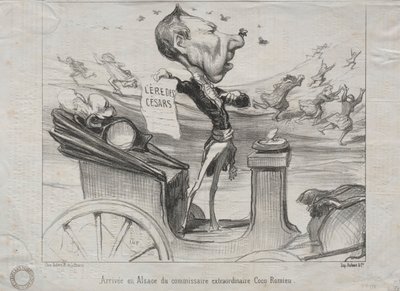 Gerçekler No. 81: Olağanüstü komiserin Alsace'ye gelişi, Coco Romieu, 1850. by Honoré Daumier