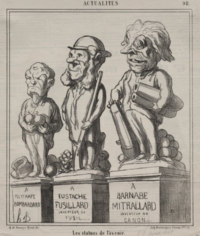 Gerçekler levha 98: Geleceğin heykelleri, 1868. by Honoré Daumier