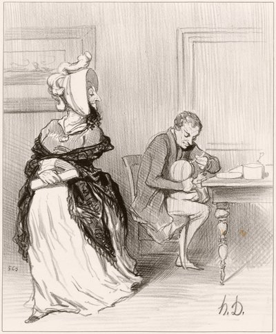 Elveda canım, ben yayıncılarıma gidiyorum... by Honoré Daumier