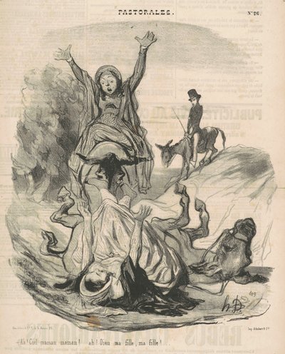 Ah! Cennet anne anne... Ah! Allahım kızım... by Honoré Daumier