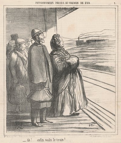Ah! Sonunda tren geldi! ... by Honoré Daumier