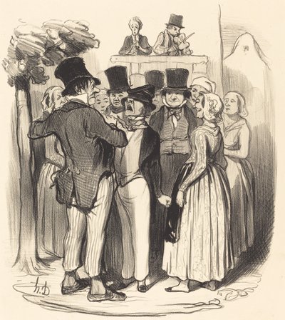 Ah! Gringalet d'Paris... dans etmeye geleceksin... by Honoré Daumier