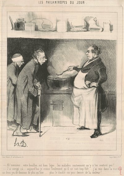 Ah! Efendim... çorbanız... by Honoré Daumier