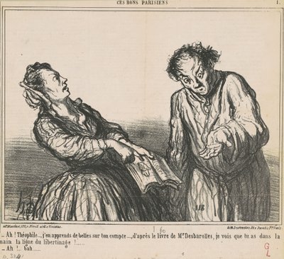 Ah! Theophile ... Bazı güzel şeyler öğrendim ... by Honoré Daumier
