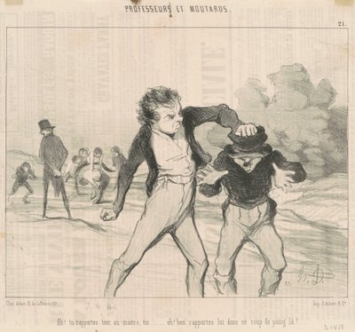Ah! Her şeyi ustaya rapor ediyorsun... by Honoré Daumier