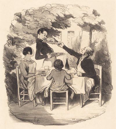 Ah! taze... ama sen çok çocuksun... by Honoré Daumier