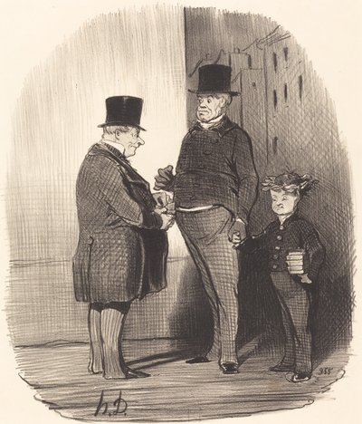 Ah! Latincede iyisin genç adam... by Honoré Daumier