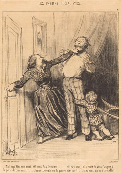 Ah! sen benim kocamsın, ah! Üstad sensin... by Honoré Daumier
