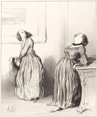 Ah, son romanımın pek de... by Honoré Daumier