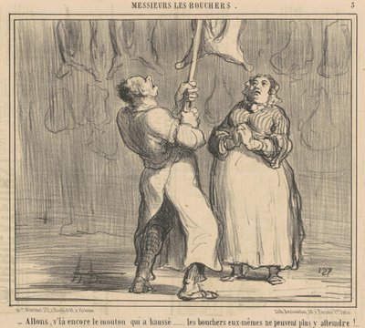 Hadi koyunlar yine kalktı by Honoré Daumier