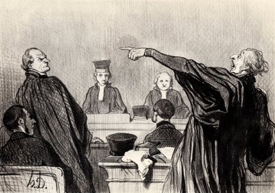 Açıkça tamamen ikna olmuş bir avukat…, 1845. by Honoré Daumier