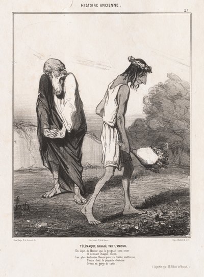 Antik Tarih : Pl. 27, Aşkın Yıktığı Telemakhos..., 1842. by Honoré Daumier