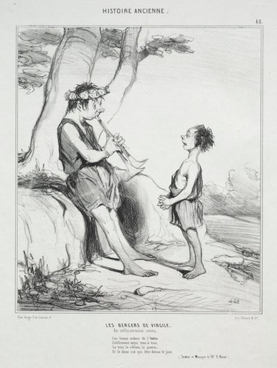 Antik Tarih, levha 48: Virgil'in Çobanları, 31 Aralık 1842. by Honoré Daumier