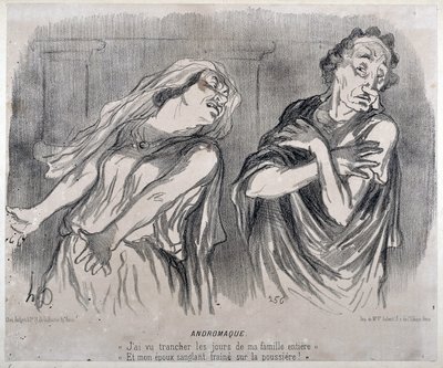 Honore Daumier (1808-1879) tarafından “Le Charivari” “”de Andromakik Gravür. Palais Longchamp, Marsilya Güzel Sanatlar Müzesi. by Honoré Daumier