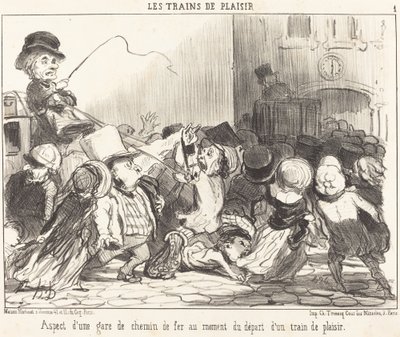 Bir tren istasyonunun görünüşü... by Honoré Daumier