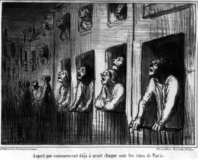 Paris sokaklarının şimdiden her gece görülmeye başlayan yönü, Honore Daumier