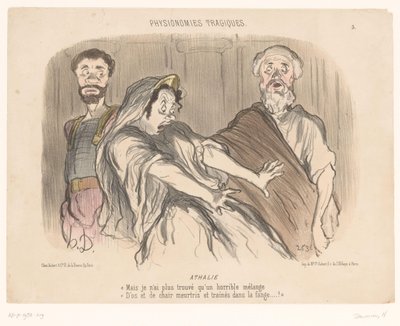 Atalja korkunç bir vizyon görür Athalie (nesne üzerine başlık) Trajik yüzler (dizi başlığı) Physionomies tragiques (nesne üzerine dizi başlığı) by Honoré Daumier