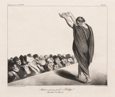 Atinalılar Phillip'e Dikkat! (Demosthenes Atinalılara) by Honoré Daumier