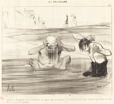 Dikkat et Gargouillet, gelip geçen burjuva... by Honoré Daumier