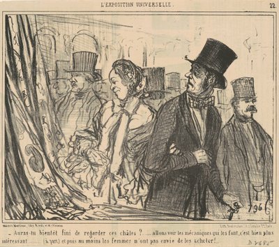 Yakında o şallara bakmayı bitirecek misin? by Honoré Daumier