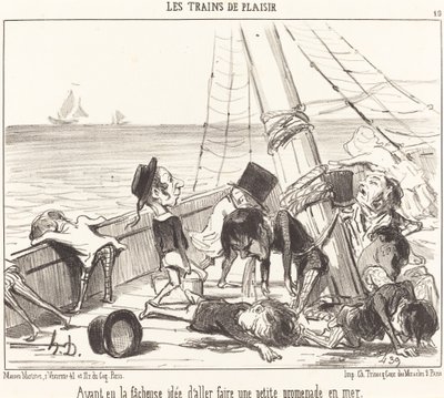 Denize gitmek gibi talihsiz bir fikre sahip olmak... by Honoré Daumier
