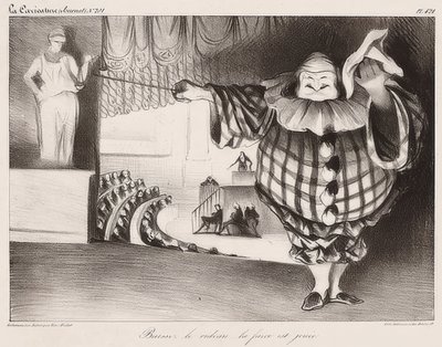 Perdeyi İndirin, The Farce is Played / Senkt den Vorhang, die Posse ist (ayrıca: La Caricature no. 201, 11.09.1834). 1834 by Honoré Daumier