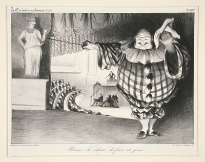 Baissez le rideau, la farce est jou?e. (Perdeyi indir, saçmalık bitti.), pl. 421 numaralı La Caricature dergisinden. 201 by Honoré Daumier