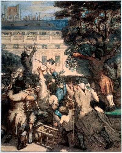 Palais Kraliyet Bahçelerinde Camille Desmoulins, 1848-1849. by Honoré Daumier