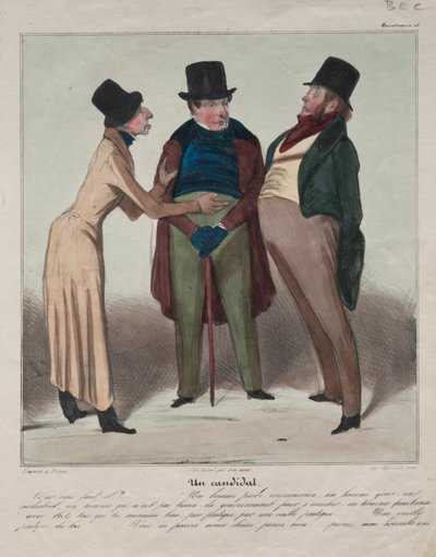 Caricaturana (Levha 48): Bir Aday by Honoré Daumier
