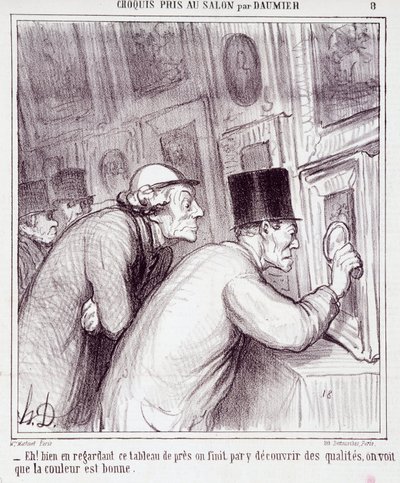 Sanatseverler hakkında karikatür. Dizi “” Daumier tarafından Salon