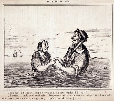 Tatildeki turistler hakkında çizgi film. Serie “” aux Bains de Mer””: “” Mösyö le bathneur... Dieppe