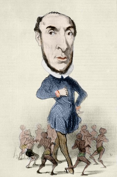 Victor Schoelcher (1804-1893) ve köleliğin kaldırılması üzerine karikatür - Honore Daumier. by Honoré Daumier