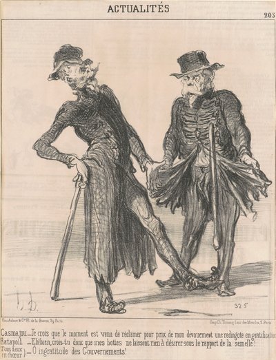 Casmajou -- Ratapoil (her ikisi de koro halinde) by Honoré Daumier