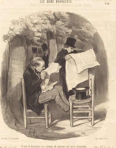 Burjuvanın kabul ettiği şeye... oyalama. by Honoré Daumier
