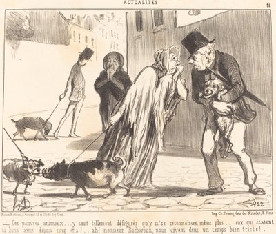 Bu zavallı hayvanlar... birbirlerini tanımıyorlar... artık... by Honoré Daumier
