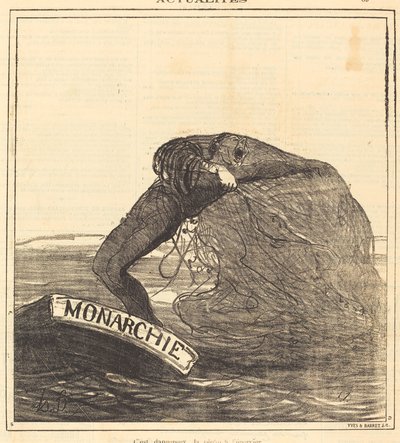 Tehlikeli, ağla balık avı by Honoré Daumier