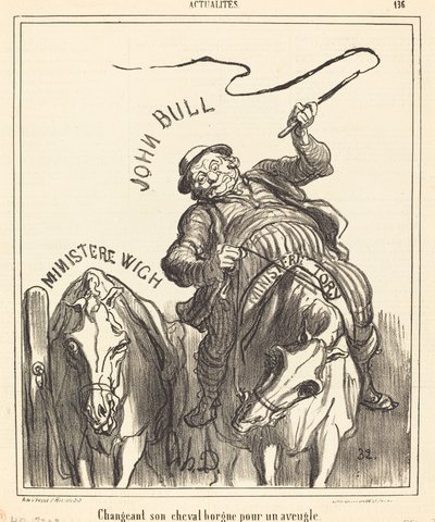 Tek gözlü atını kör olanla değiştirmek by Honoré Daumier