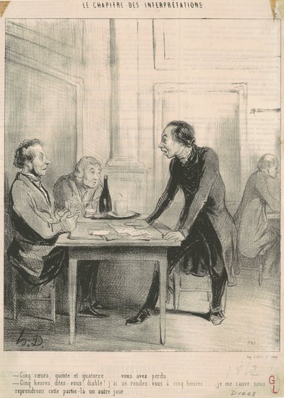 Beş kalp, düz ve on dört... by Honoré Daumier