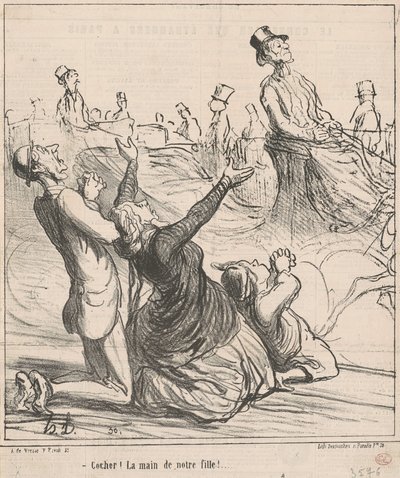 Kontrol etmek! Kızımızın eli! by Honoré Daumier