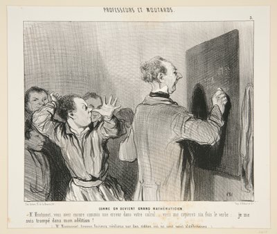 Büyük bir matematikçi olunca; Profesörler ve Hardalların 3 Numarası by Honoré Daumier